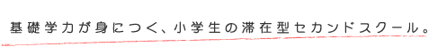 基礎学力が身につく、小学生の滞在型セカンドスクール。